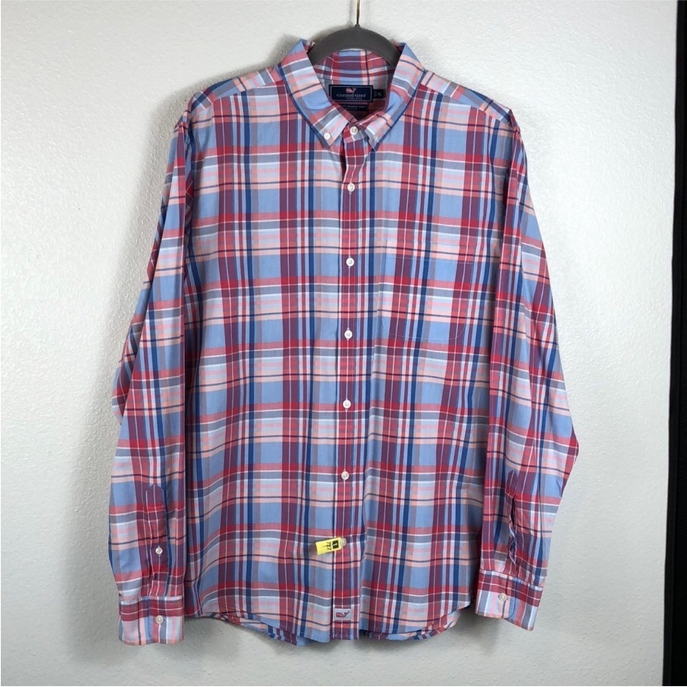 Vineyard Vines Shirt Slim Fit Murray Button Down Cotton Plaid Men’s Size XL